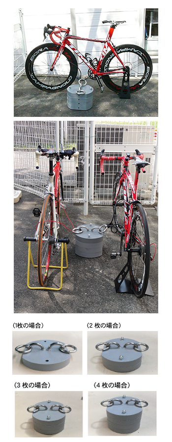 自転車フレーム盗難防止鉄ブロック